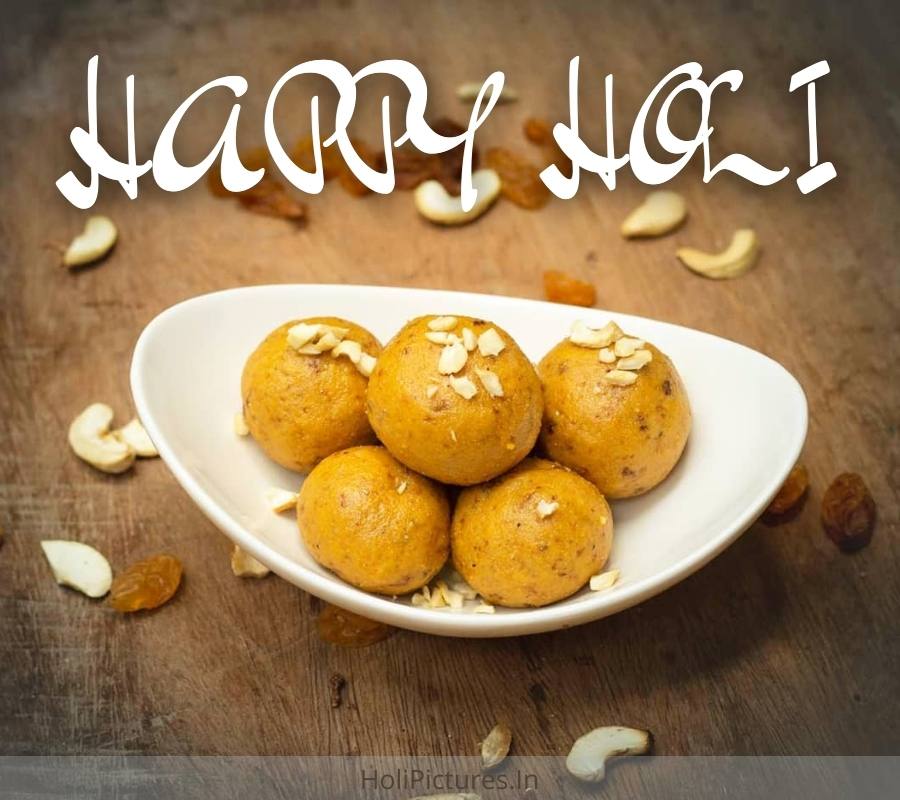 Happy Holi HD Picture With Sweets Download