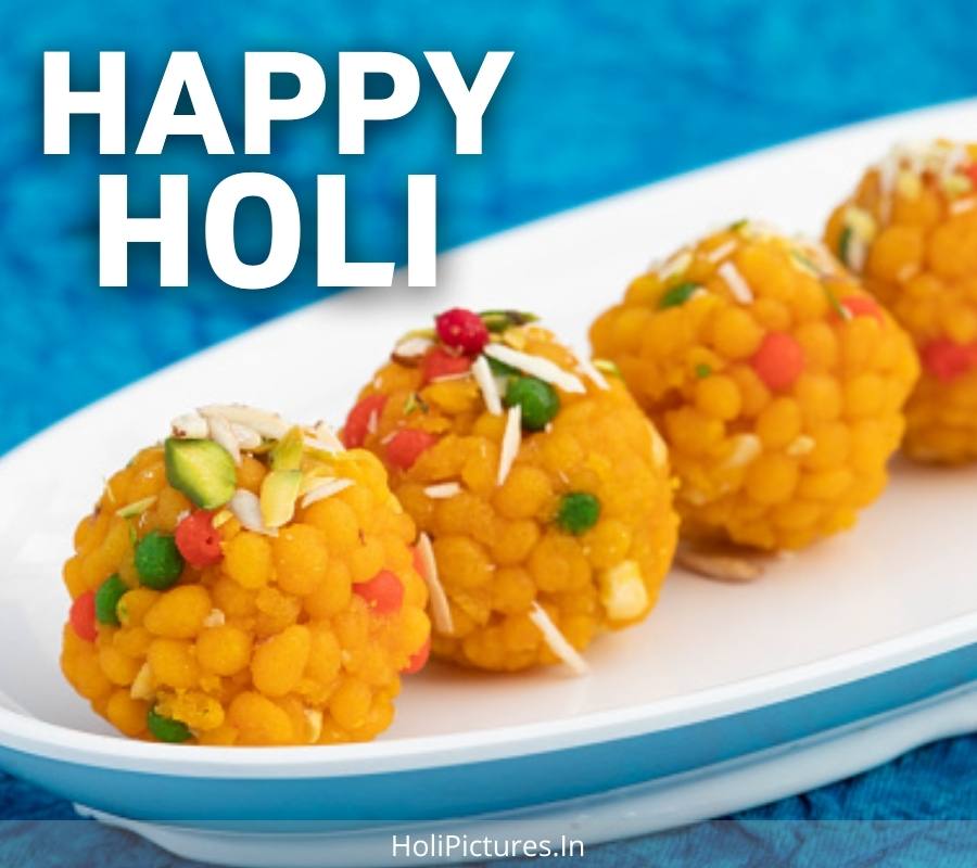 Happy Holi HD Photo With Sweets