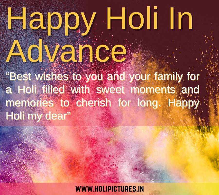 Happy Holi In Advance Images with Quotes