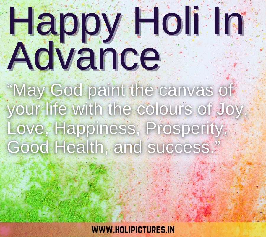 Happy Holi In Advance HD Image Download