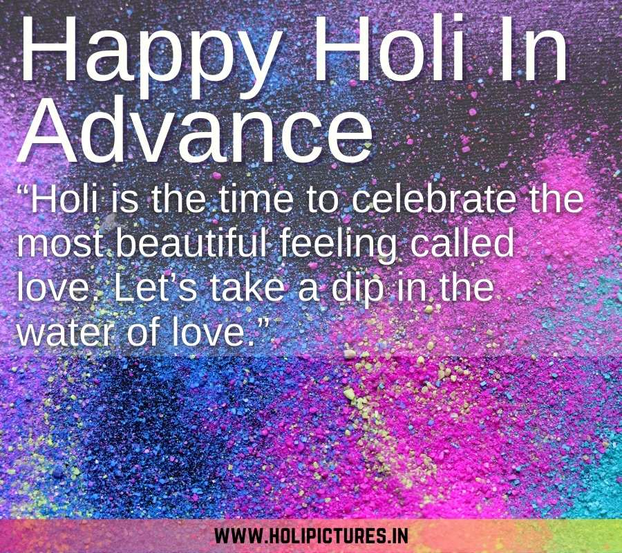 Happy Holi In Advance HD Photo for Whatsapp