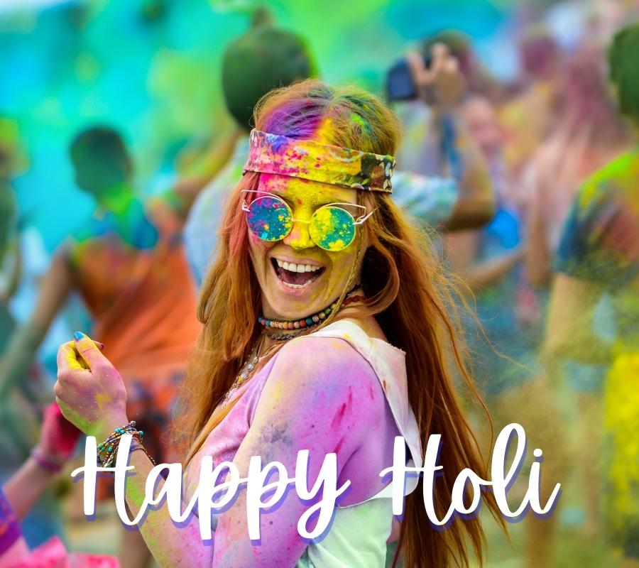 Happy Holi Wallpapers With Girl for Facebook