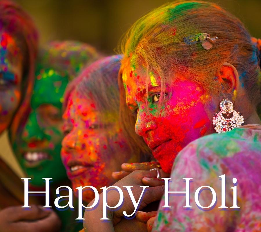 Happy Holi Image With Girl Download